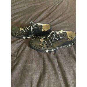 Converse All Star Chuck Taylors Womens Size 7 Miley Cyrus Black White Stars